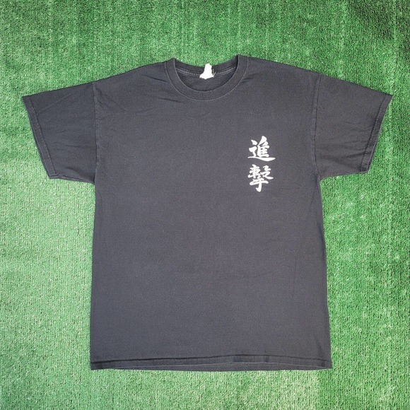 RARE Vintage Attack On Titan Black T-Shirt Y2K Blue Anvil Tag Size Large - Picture 4 of 7